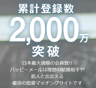 ハッピーメール公式サイト公表　累計会員数